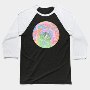 Rainbow Rose Rabbit Baseball T-Shirt